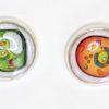 Orange "Animal Cell" Earrings
